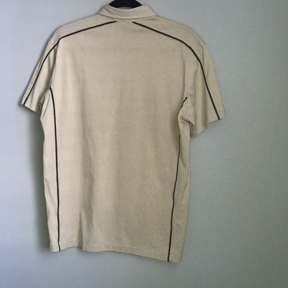 Mexx Mens Short Sleeve Cream Shirt w/Green Piping - Picture 2 of 4